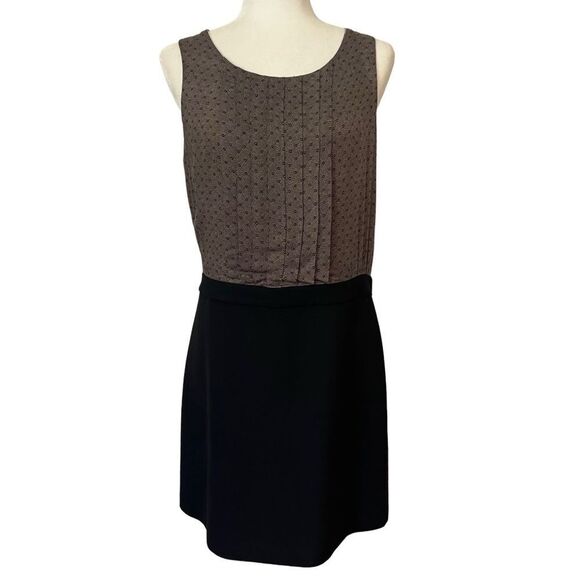 LOFT Sleeveless Brown and Black Mini Dress - Picture 1 of 12